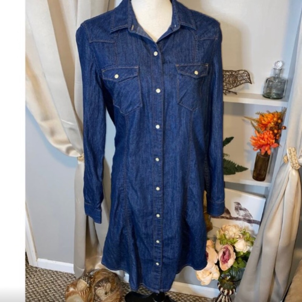 GAP Blue Denim Shirt Dress NWT